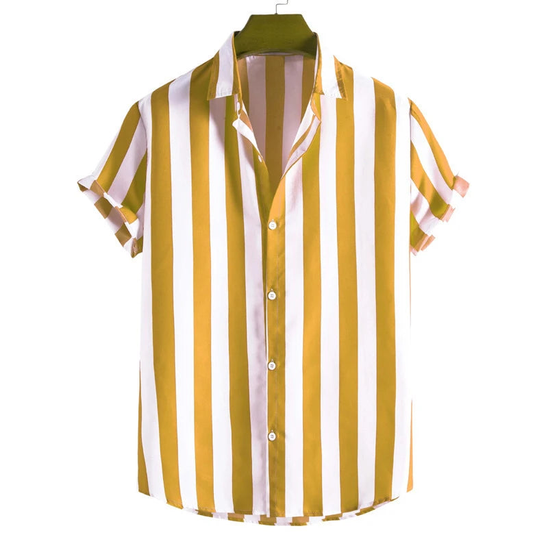 Ansel | Gestreiftes Kurzarmhemd Herren Regular Fit Freizeit Sommer