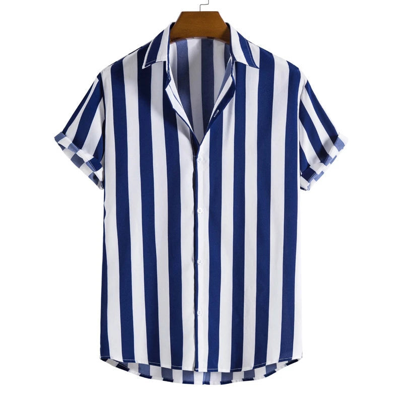 Ansel | Gestreiftes Kurzarmhemd Herren Regular Fit Freizeit Sommer