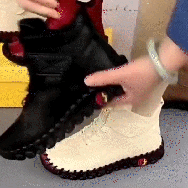 Hohe Damenschuhe Warm Gefüttert Winter Rutschfest