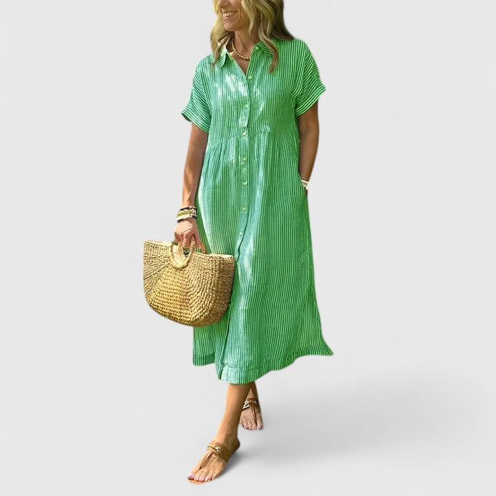 Damen Kleid Regular Fit Freizeit mit Streifenmuster