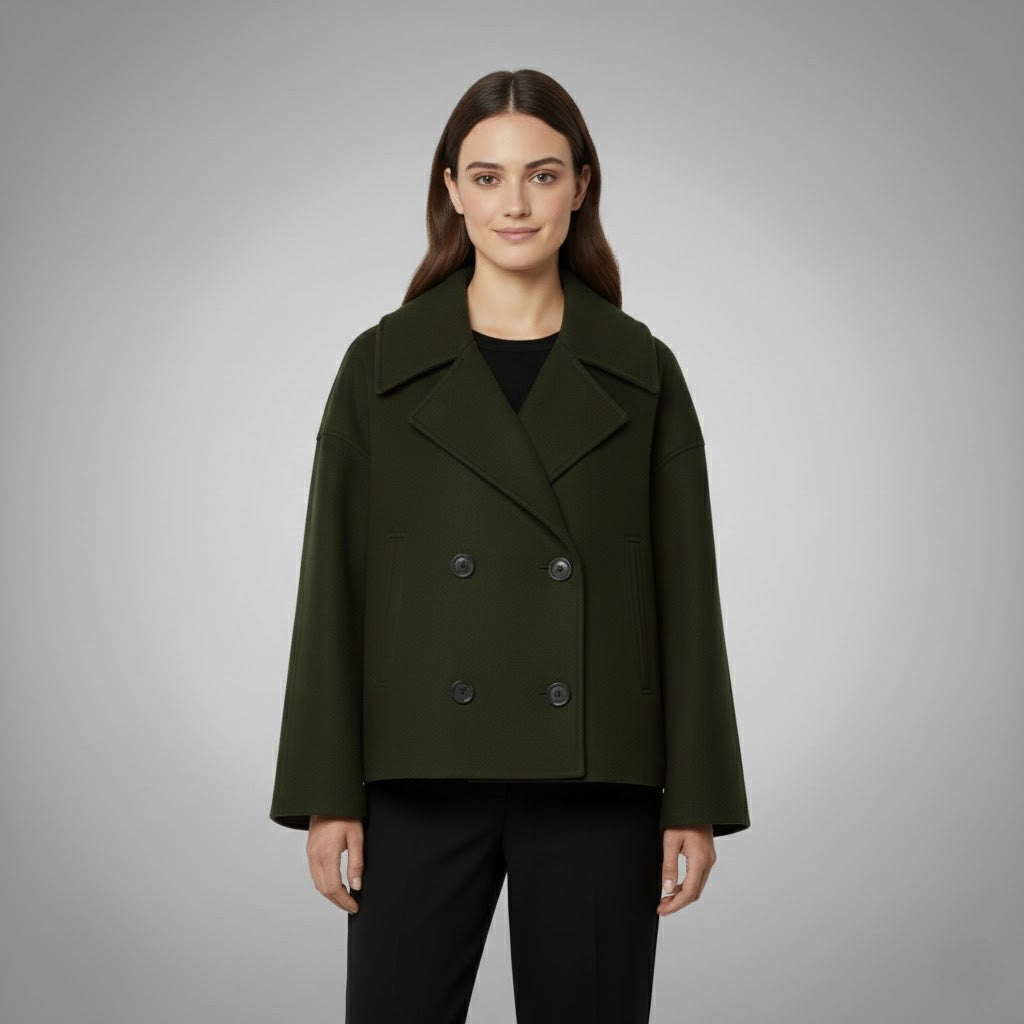 Damen Kurzmantel Regular Fit Casual Elegant