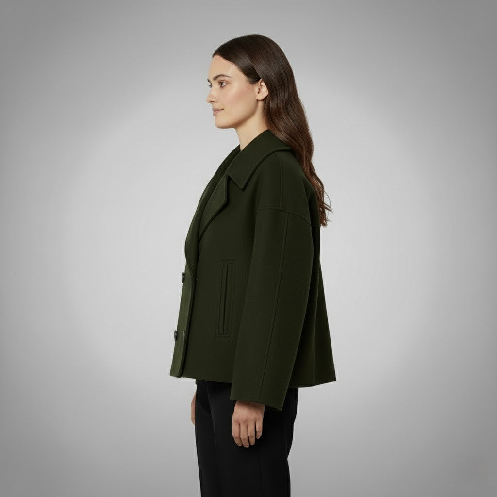 Damen Kurzmantel Regular Fit Casual Elegant