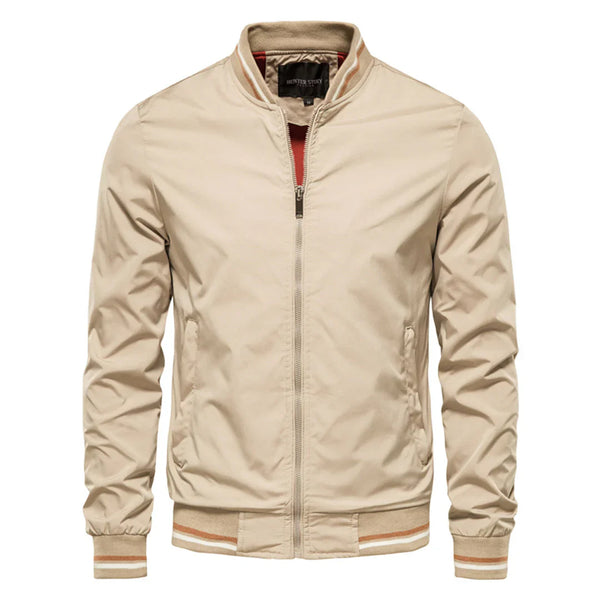 Herren Bomberjacke Regular Fit Casual mit Reißverschluss und Rippbündchen
