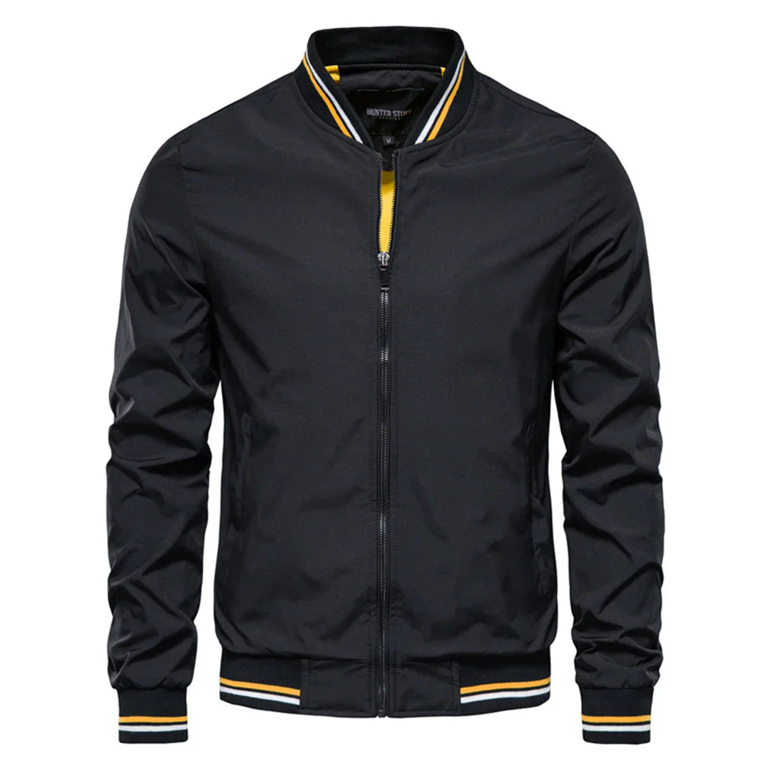 Herren Bomberjacke Regular Fit Casual mit Reißverschluss und Rippbündchen