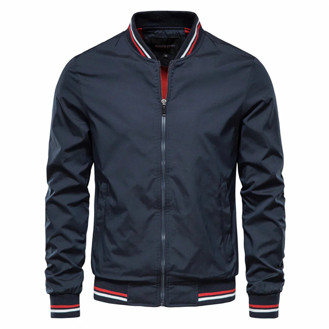 Herren Bomberjacke Regular Fit Casual mit Reißverschluss und Rippbündchen