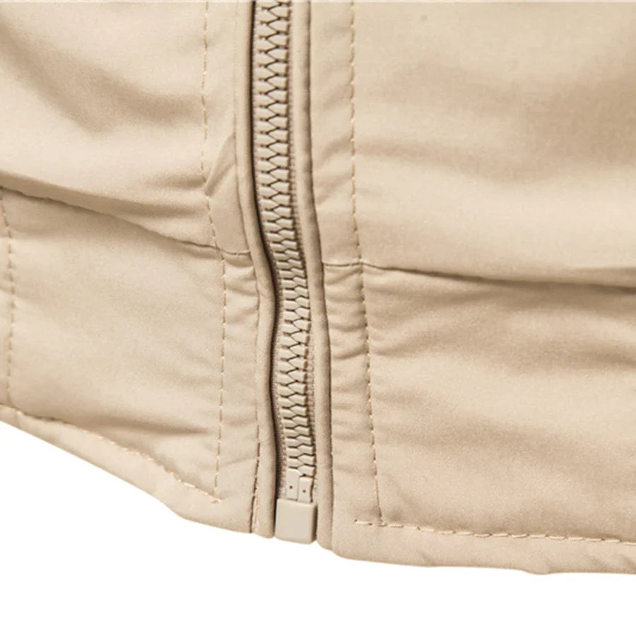 Herren Bomberjacke Regular Fit Casual mit Reißverschluss und Rippbündchen