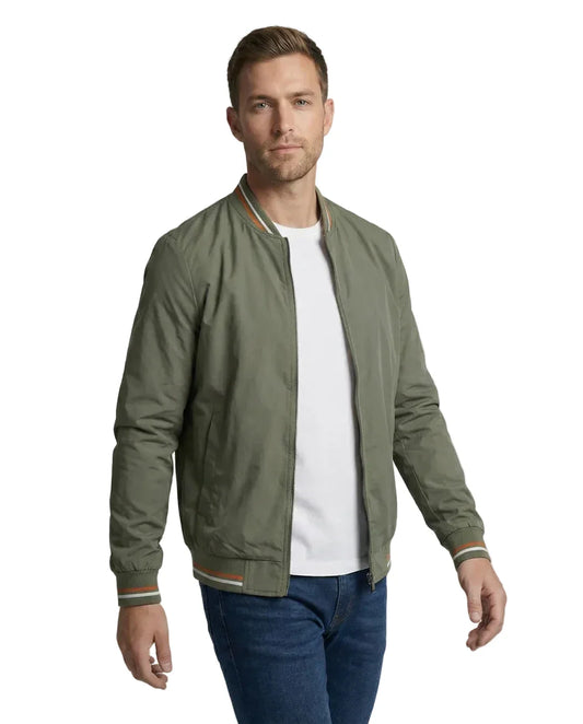 Herren Bomberjacke Regular Fit Casual mit Reißverschluss und Rippbündchen