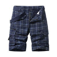 Derek | Short cargo homme coupe droite à carreaux avec poches latérales pour le loisir