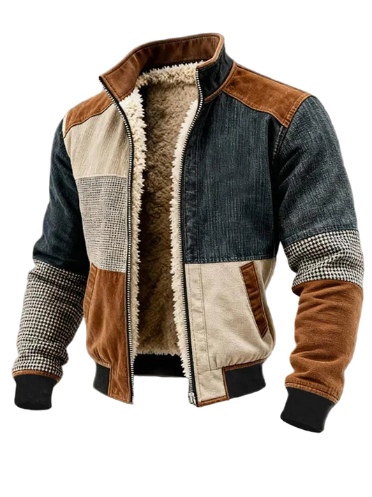 Herren Jacke Regular Fit Freizeit mit Paneldesign und Reißverschluss