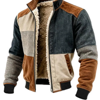 Herren Jacke Regular Fit Freizeit mit Paneldesign und Reißverschluss