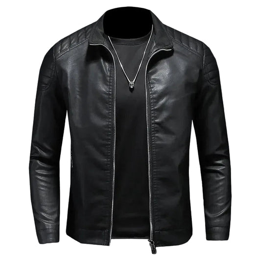 Herren Jacke Regular Fit Casual mit Stehkragen und Schulterdetails