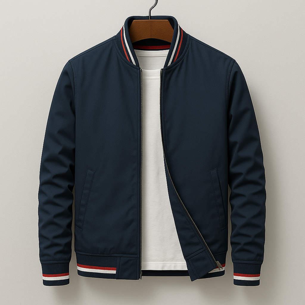 Herren Jacke Regular Fit Freizeit mit Stehkragen und Reißverschluss