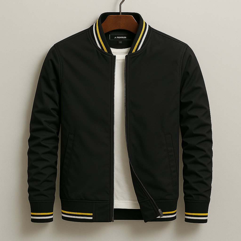 Herren Jacke Regular Fit Freizeit mit Stehkragen und Reißverschluss