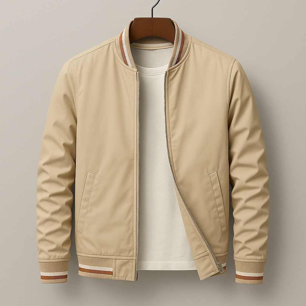 Herren Jacke Regular Fit Freizeit mit Stehkragen und Reißverschluss