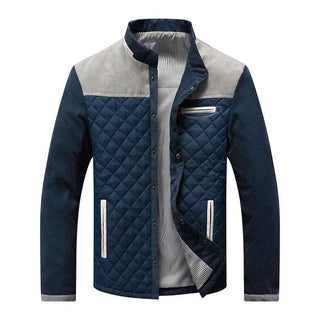 Herren Jacke Regular Fit Casual mit Stehkragen und Druckknopfverschluss