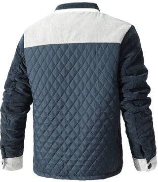 Herren Jacke Regular Fit Casual mit Stehkragen und Druckknopfverschluss