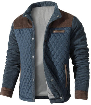Herren Jacke Regular Fit Casual mit Stehkragen und Druckknopfverschluss