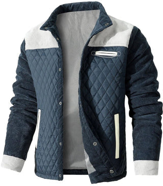 Herren Jacke Regular Fit Casual mit Stehkragen und Druckknopfverschluss