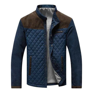 Herren Jacke Regular Fit Casual mit Stehkragen und Druckknopfverschluss