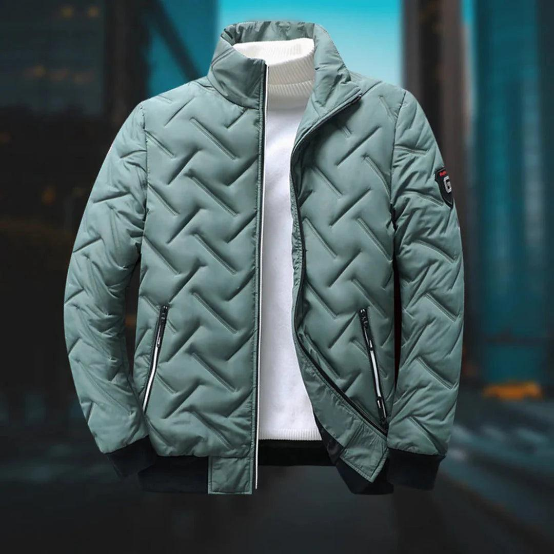 Herren Jacke Regular Fit Casual Stehkragen Steppmuster