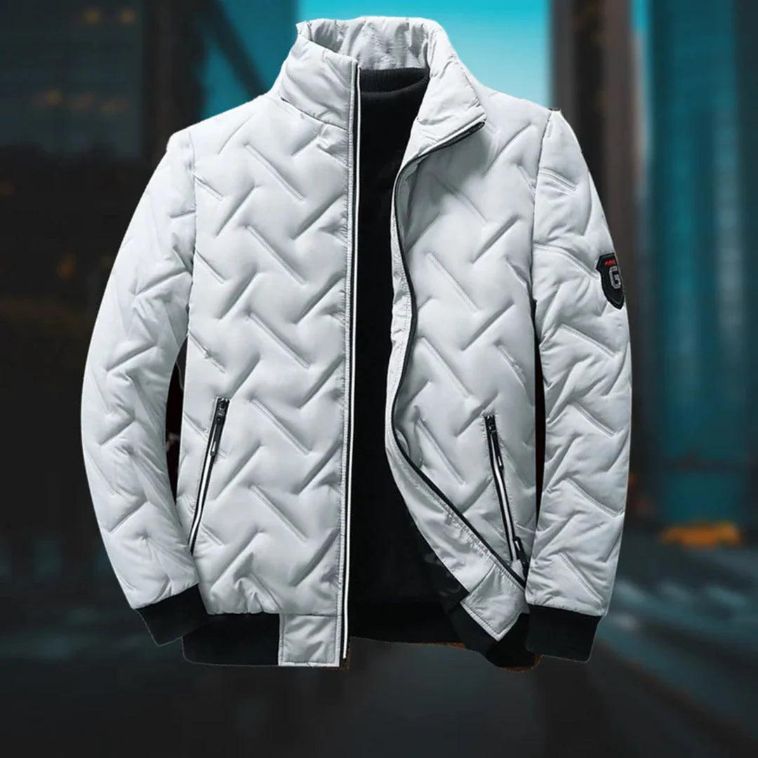 Herren Jacke Regular Fit Casual Stehkragen Steppmuster