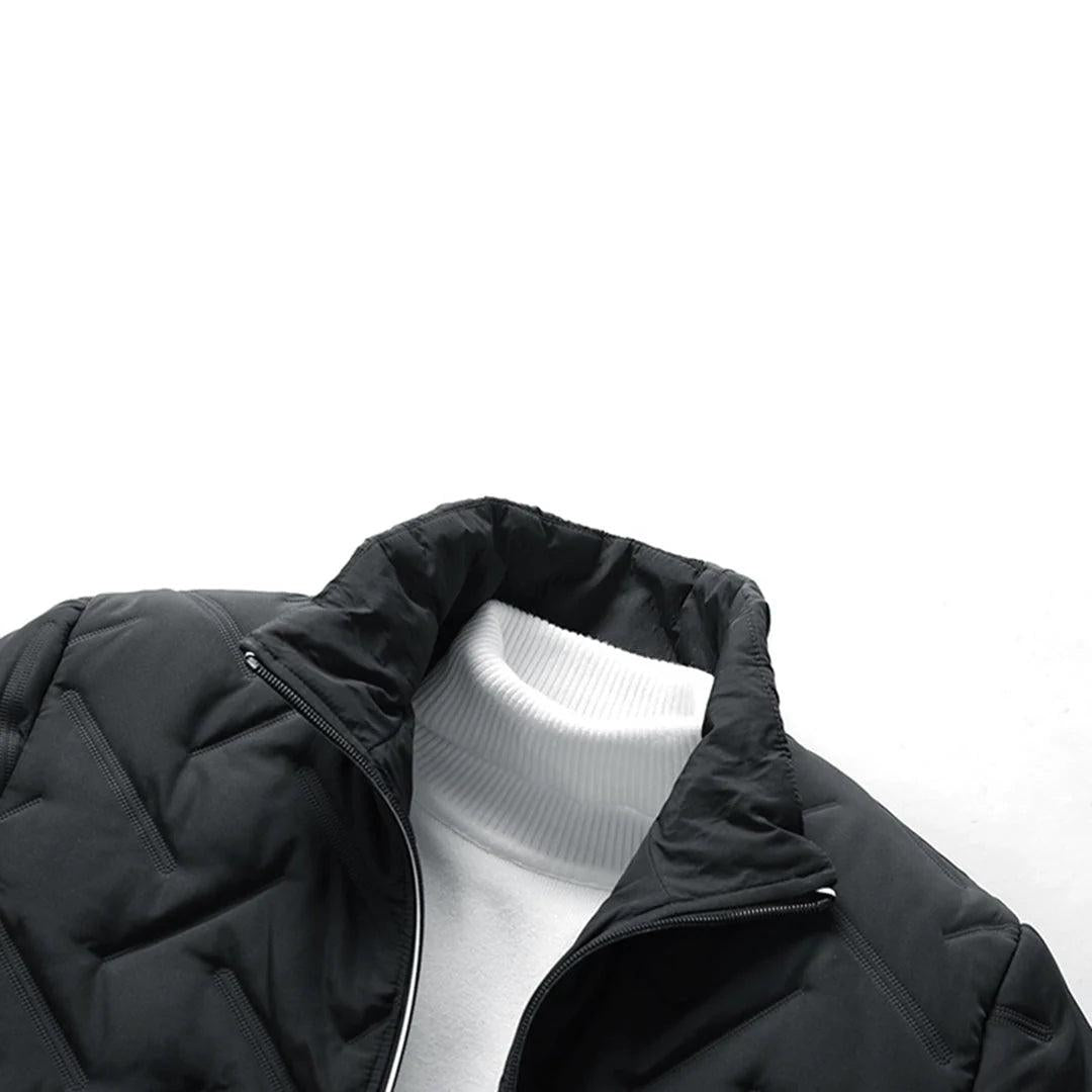 Herren Jacke Regular Fit Casual Stehkragen Steppmuster
