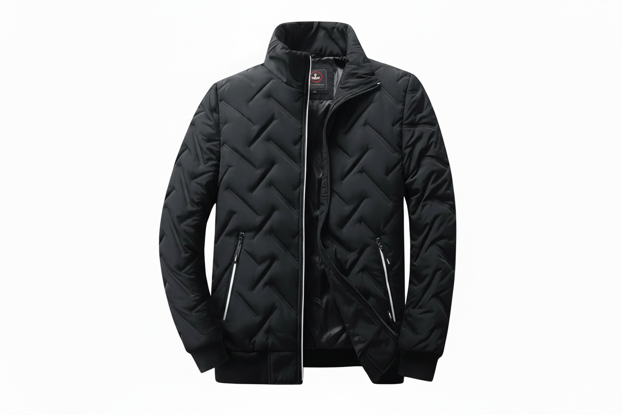 Herren Jacke Regular Fit Casual Stehkragen Steppmuster