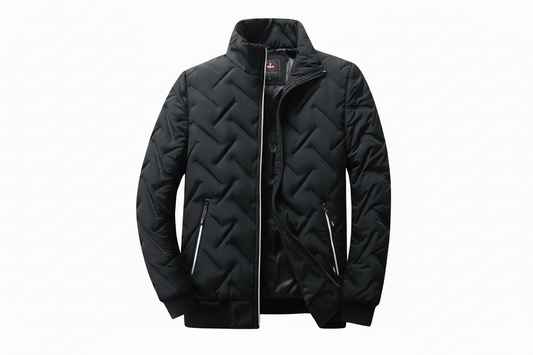 Herren Jacke Regular Fit Casual Stehkragen Steppmuster