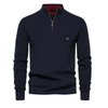 Herren Pullover Regular Fit Freizeit Stehkragen mit Halb-Reißverschluss