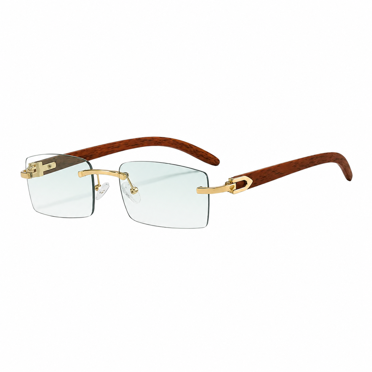Randlose Herren Sonnenbrille Rechteckig Freizeit