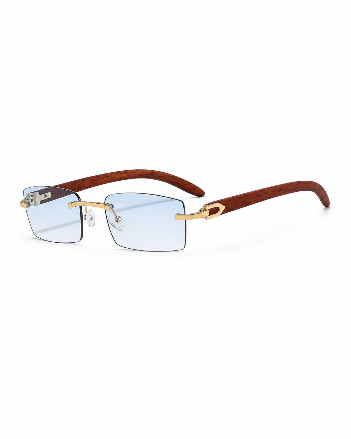 Randlose Herren Sonnenbrille Rechteckig Freizeit