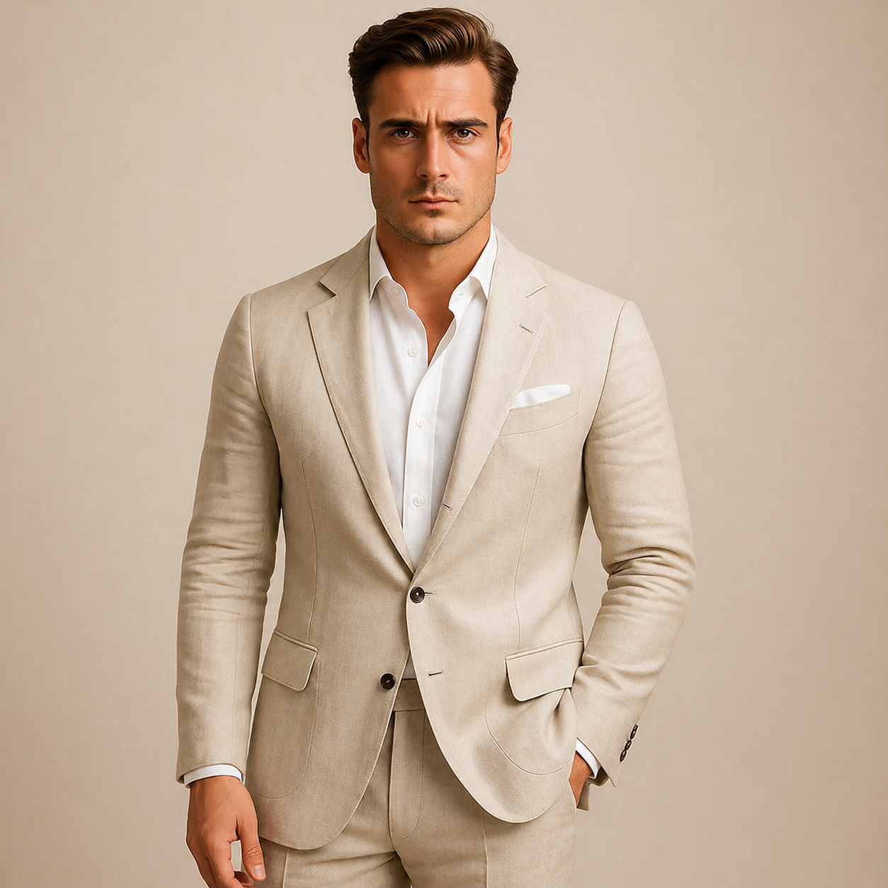 Herren Sakko Regular Fit Business mit Reverskragen und Pattentaschen