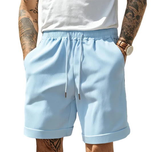 Alonzo | Herren Shorts Regular Fit Freizeit mit Kordelzug und Umschlagsaum