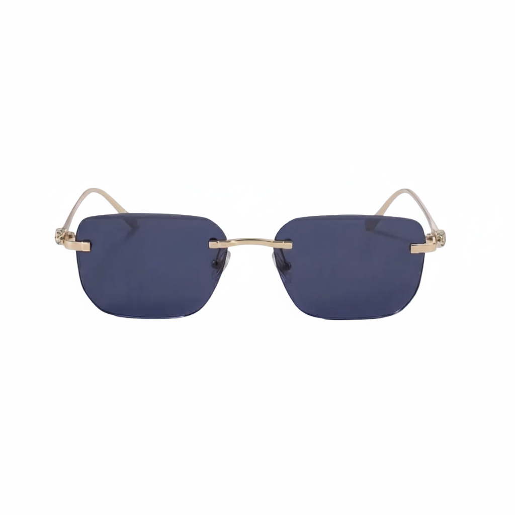 Herren Sonnenbrille quadratisch Freizeit mit verzierten Bügeln