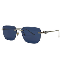 Lunettes de soleil carrées pour homme, style décontracté, avec branches décorées