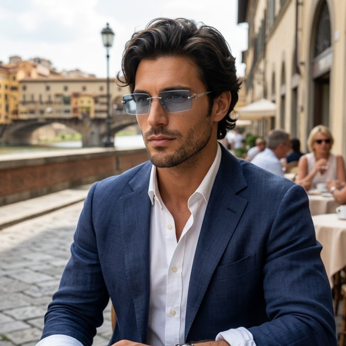 Herren Sonnenbrille rechteckig verstellbar Freizeit