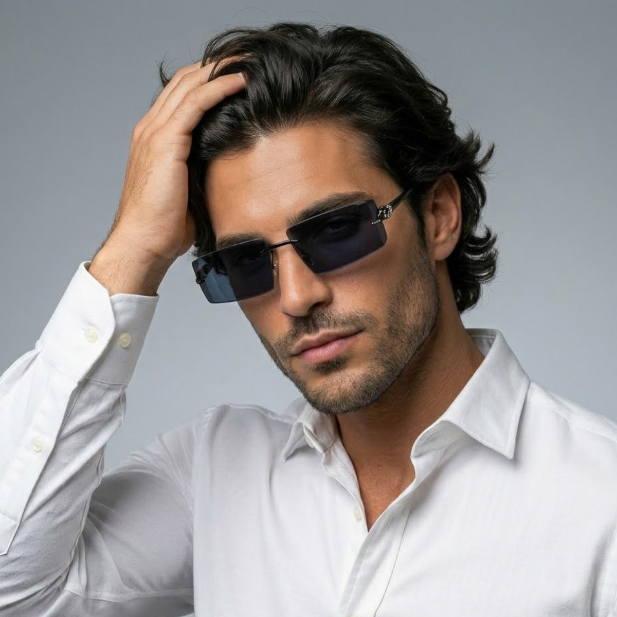 Herren Sonnenbrille rechteckig verstellbar Freizeit