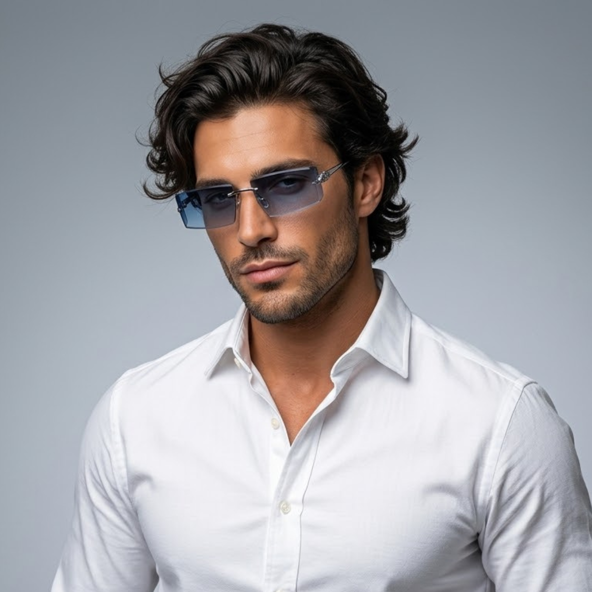 Herren Sonnenbrille rechteckig verstellbar Freizeit