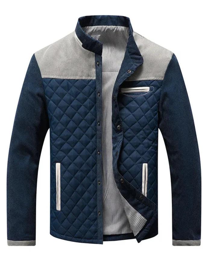 Herren Steppjacke Regular Fit Freizeit mit Stehkragen