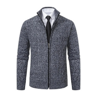 Herren Strickcardigan Regular Fit Freizeit mit Reißverschluss und Stehkragen