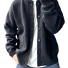 Herren Strickjacke Regular Fit Freizeit mit Knopfleiste und Rundhalsausschnitt