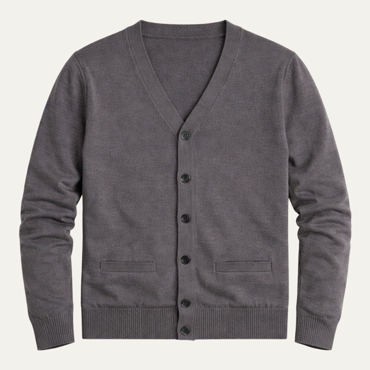 Herren Strickjacke Regular Fit Casual mit V-Ausschnitt und Knopfleiste