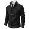 Herren Strickjacke Regular Fit Freizeit mit Reißverschluss und Stehkragen