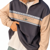 Herren Sweatshirt Regular Fit Freizeit mit Halb-Reißverschluss und Musterpanel