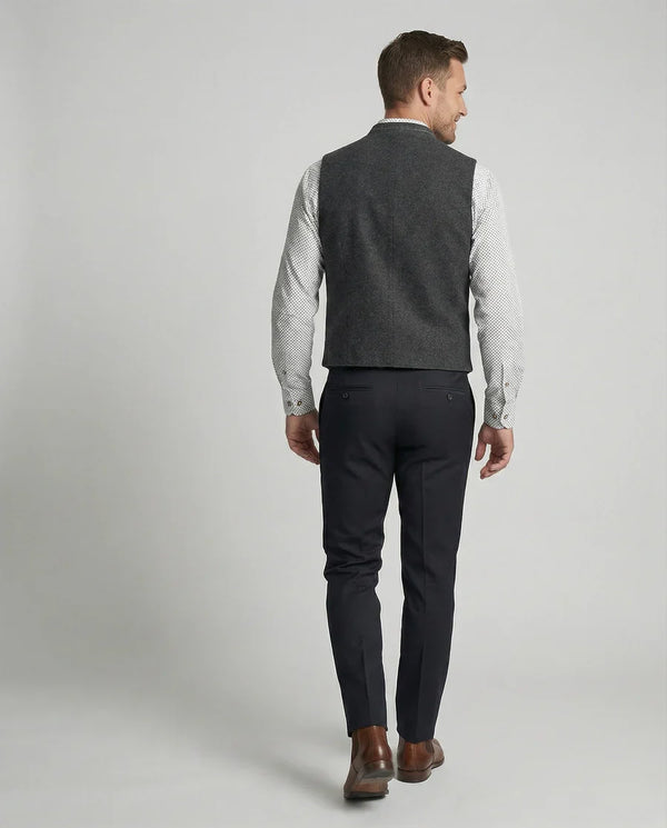 Herrenweste Regular Fit mit Stehkragen und Knopfleiste Freizeit