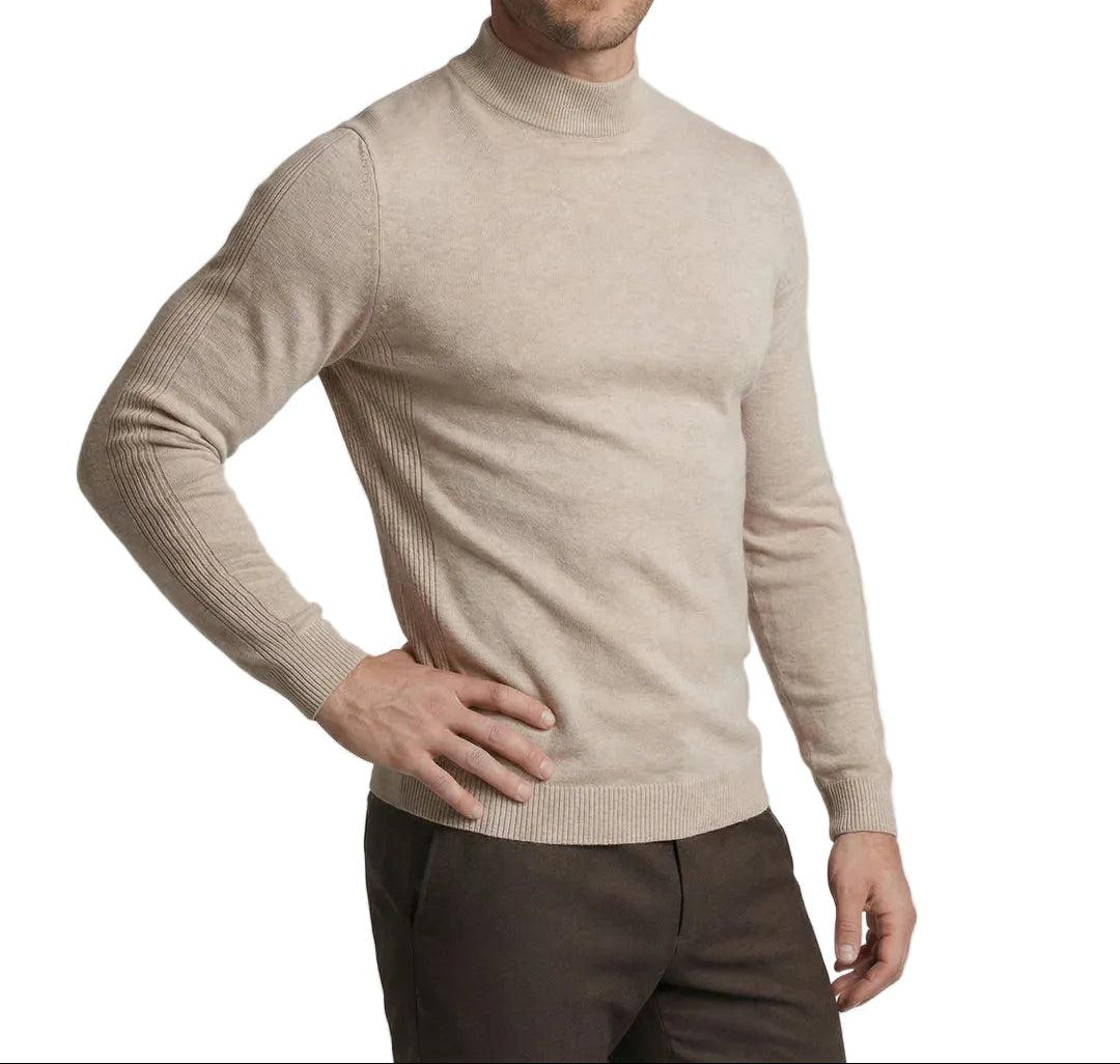Herrenpullover Regular Fit mit Stehkragen und langen Ärmeln Freizeit