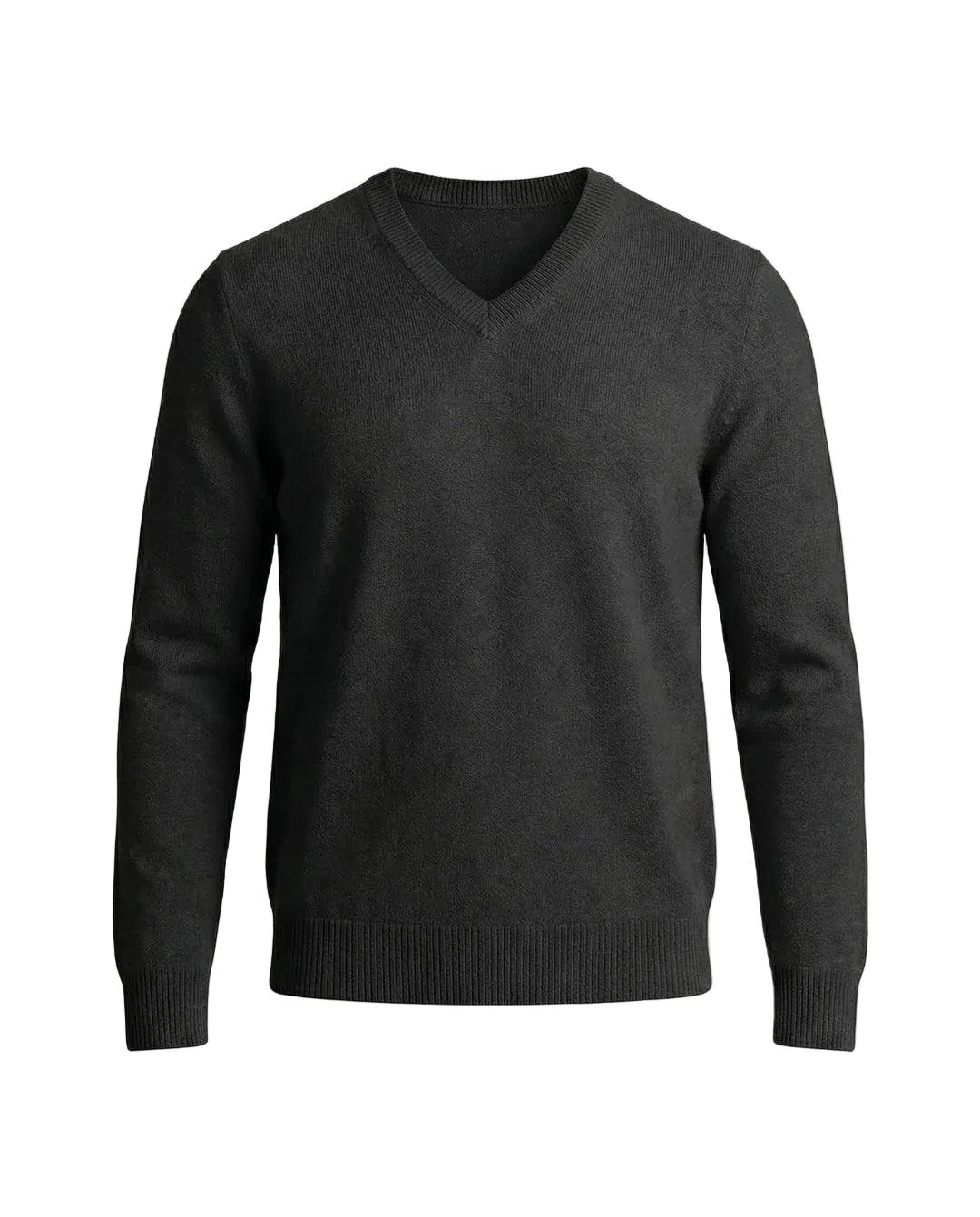 Herrenpullover Regular Fit mit V-Ausschnitt und langen Ärmeln Freizeit