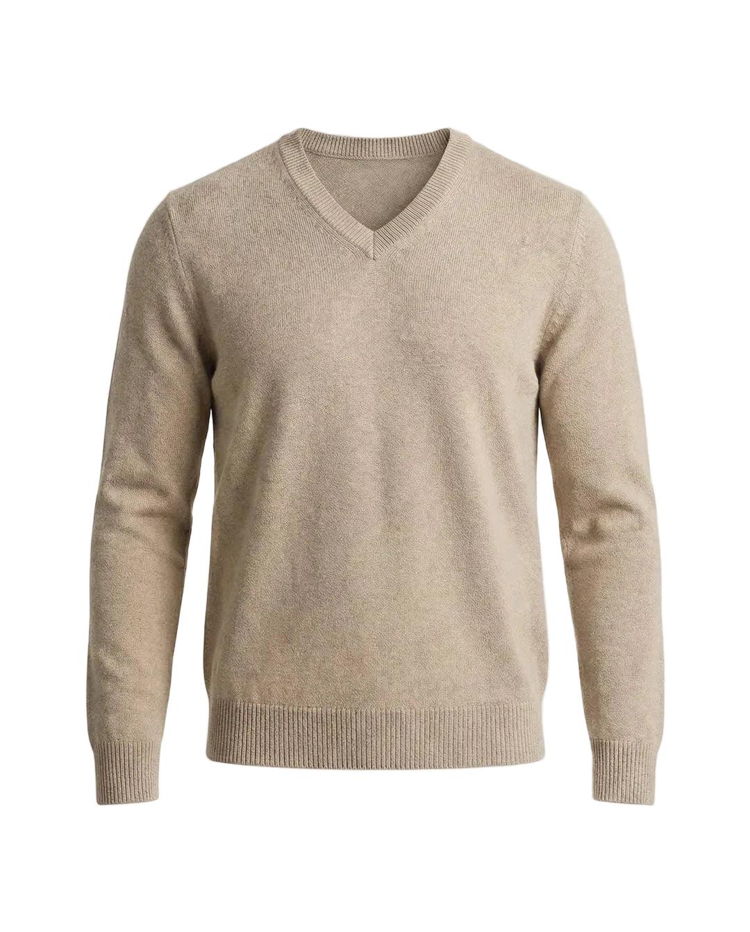 Herrenpullover Regular Fit mit V-Ausschnitt und langen Ärmeln Freizeit
