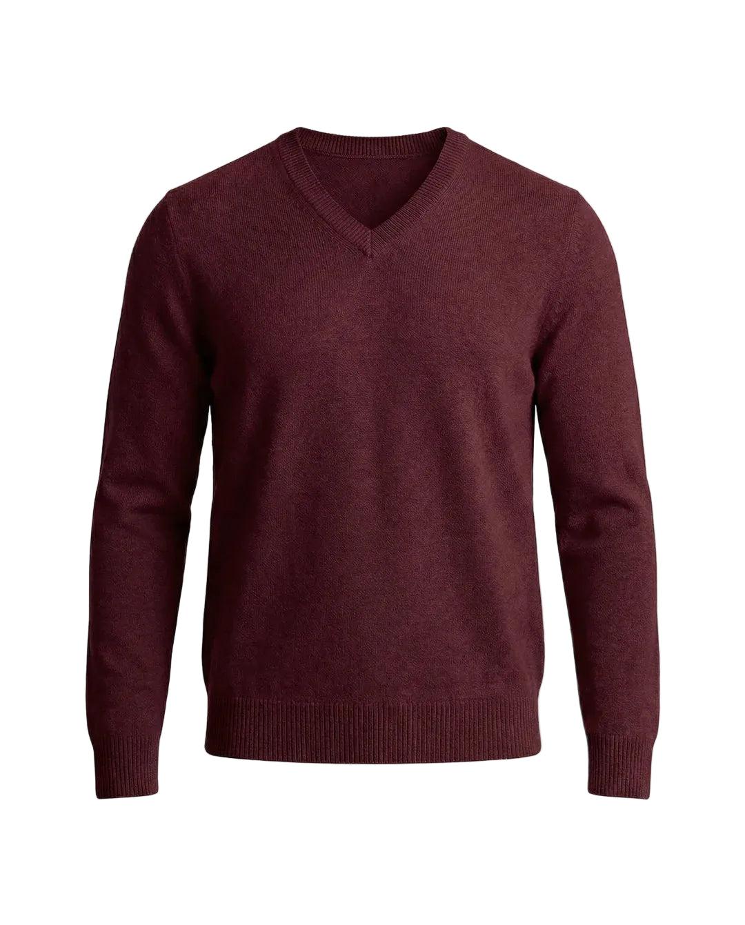 Herrenpullover Regular Fit mit V-Ausschnitt und langen Ärmeln Freizeit