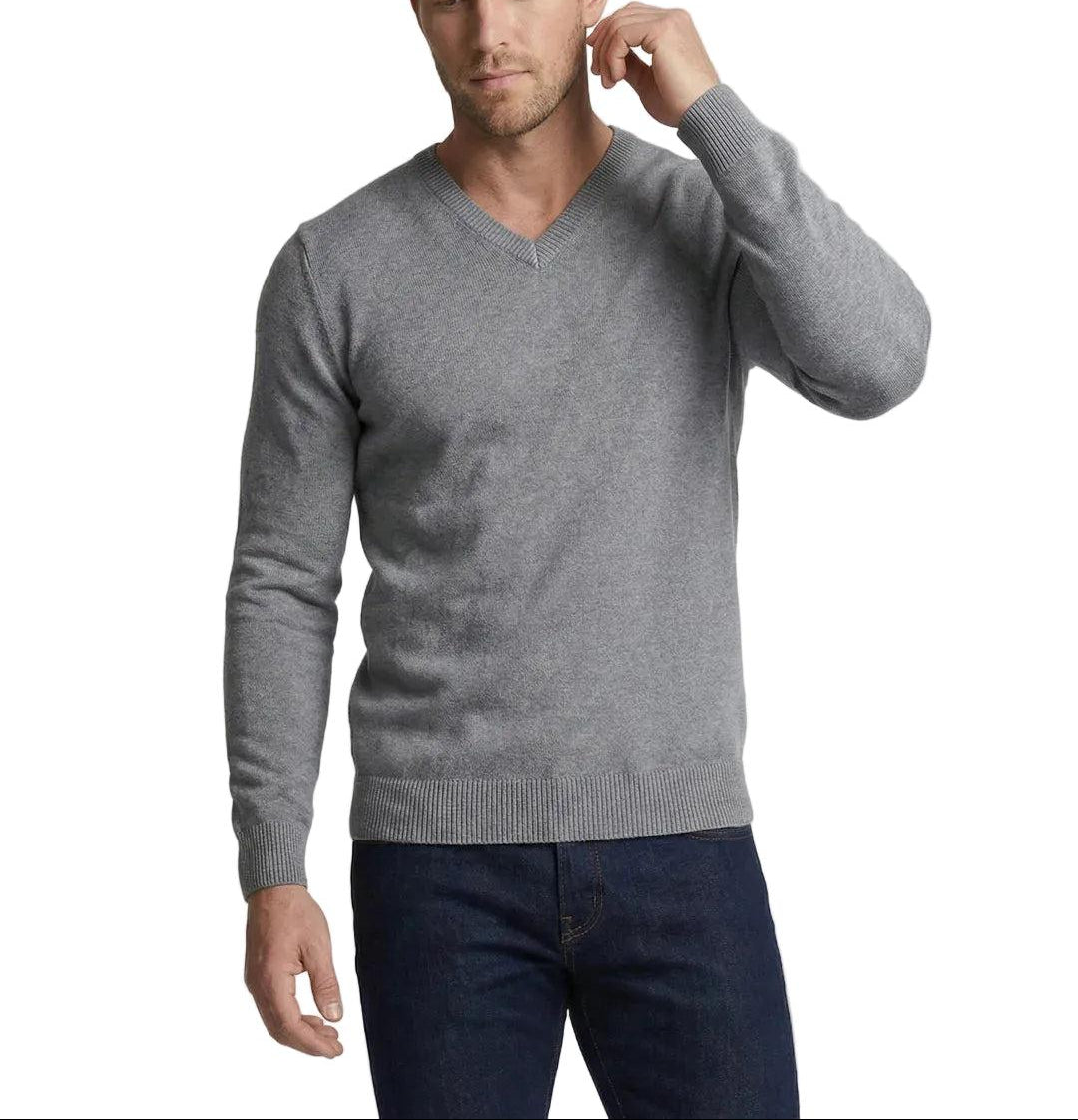 Herrenpullover Regular Fit mit V-Ausschnitt und langen Ärmeln Freizeit